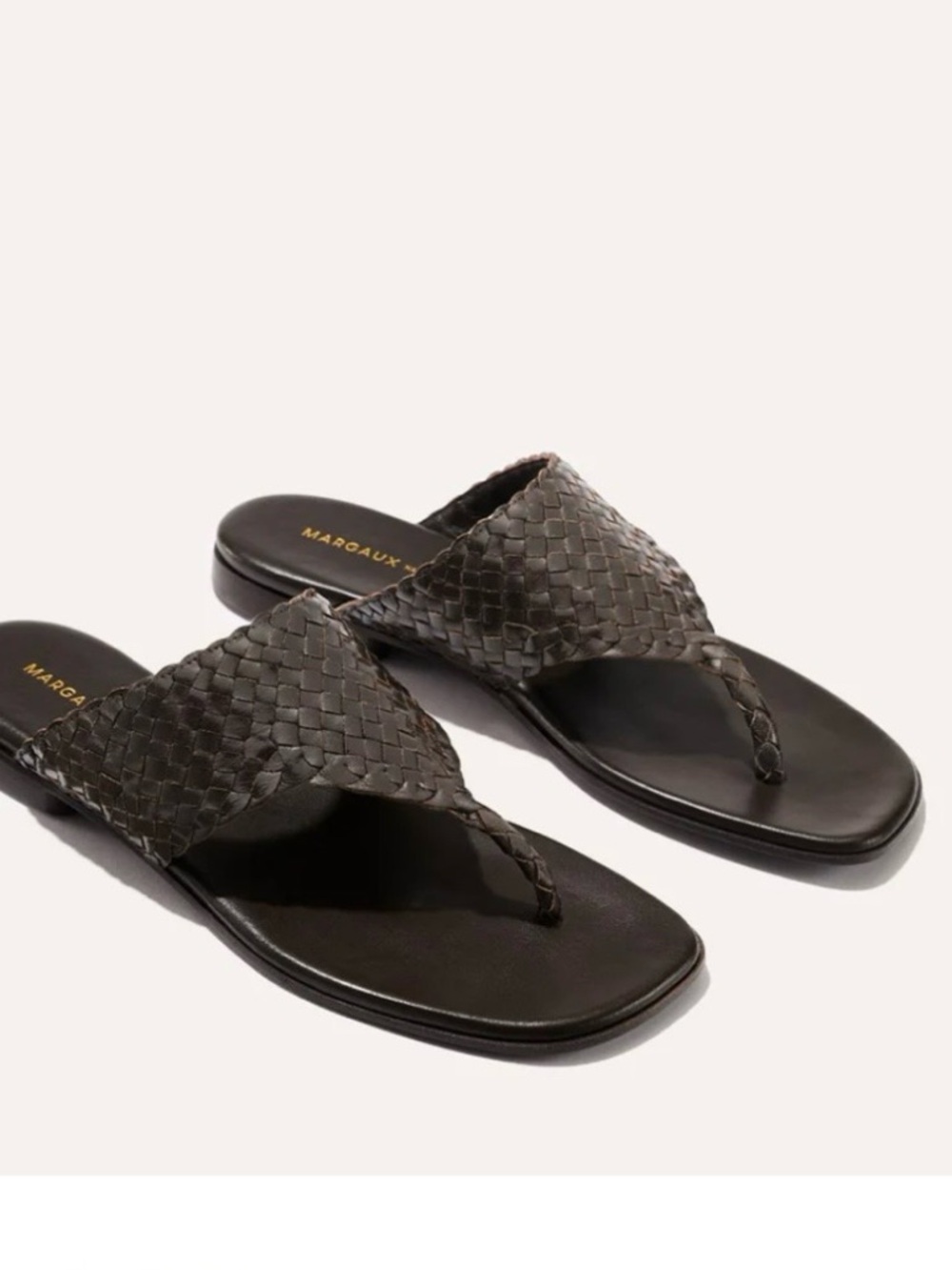 MARGAUX - The Deia Woven Leather Sandal in Espresso size 40 (9.5 US)